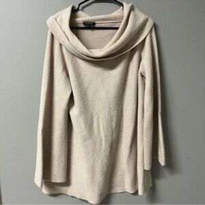 Lafayette 148 Cream 100% Cashmere Ribbed Sweater Size Large